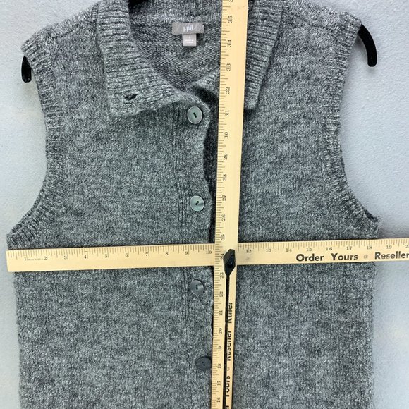 J Jill Sweater Womens Large Gray Vest Button Up Wool Alpaca Blend Sleeveless - Picture 10 of 13